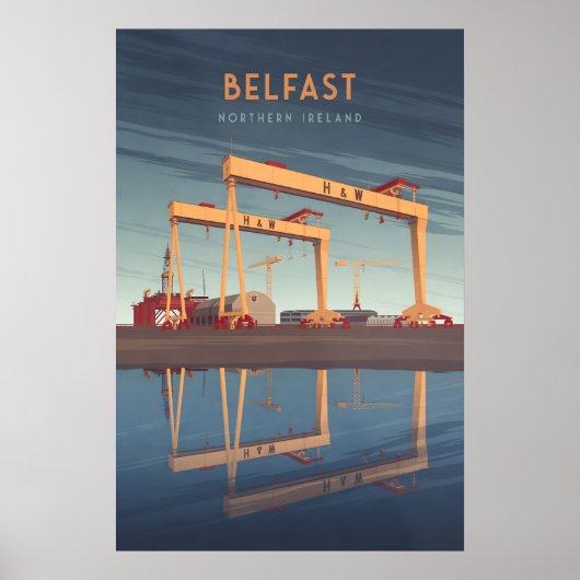 Belfast Northern Ireland Travel Poster ポスター (正面)