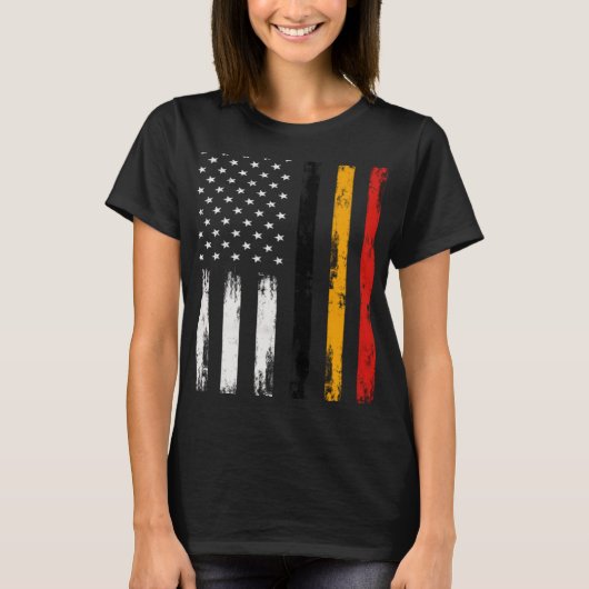 Belgian American Flag T Shirt Pride Belgium USA Tシャツ (正面)