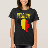 Belgian Belgium Country Map Flag Tシャツ (正面)