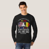 Belgian Dad Belgium Fathers Day Papa Belgian Ameri Tシャツ (正面フル)