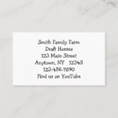 Belgian Draft Horse Team Business Cards 名刺 (裏面)