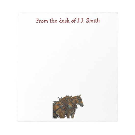 Belgian Draft Horse Team Notepad ノートパッド (正面)