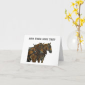 Belgian Draft Horse Teamwork Greeting Card カード (黄色い花)