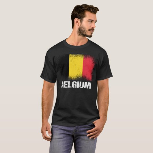 Belgian Flag Belgium Tシャツ (正面フル)