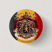 Belgian flag with coat of arms 缶バッジ (正面)