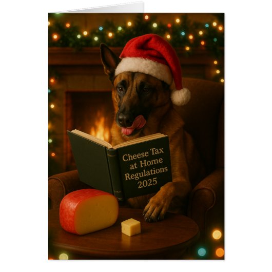 Belgian Malinois 'Cheese Tax' Christmas card (正面)