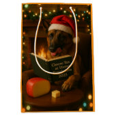 Belgian Malinois Cheese Tax Christmas gift bag  ミディアムペーパーバッグ (正面)