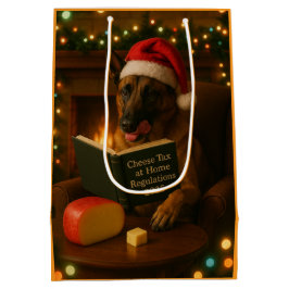 Belgian Malinois Cheese Tax Christmas gift bag  ミディアムペーパーバッグ