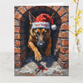 Belgian Malinois Chimney Retrieval Mission Hat カード (黄色い花)