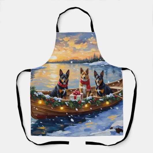 Belgian Malinois Christmas Boat Holiday エプロン (正面)