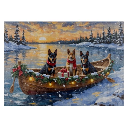 Belgian Malinois Christmas Boat Holiday カッティングボード (正面)