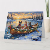 Belgian Malinois Christmas Boat Holiday カード (正面)