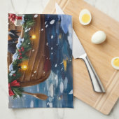 Belgian Malinois Christmas Boat Holiday キッチンタオル (四つ折り)