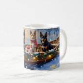 Belgian Malinois Christmas Boat Holiday コーヒーマグカップ (正面右)