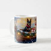 Belgian Malinois Christmas Boat Holiday コーヒーマグカップ (正面左)