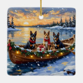 Belgian Malinois Christmas Boat Holiday セラミックオーナメント (裏面)