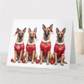 Belgian Malinois Christmas Dress Santa Hat カード (正面)