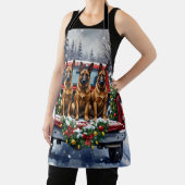 Belgian Malinois Christmas Red Truck Holiday エプロン (インサイチュ)