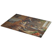 Belgian Malinois Cooking in Kitchen カッティングボード (角)