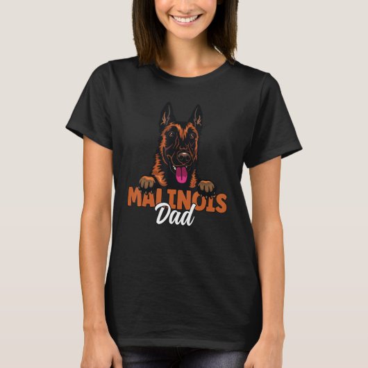 Belgian Malinois Dad Dog Malinois Dog Father Dog D Tシャツ (正面)