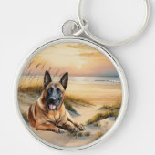 Belgian Malinois Dog Coastal Beach Cove キーホルダー (正面)