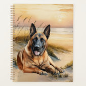Belgian Malinois Dog Coastal Beach Cove プランナー手帳 (正面)