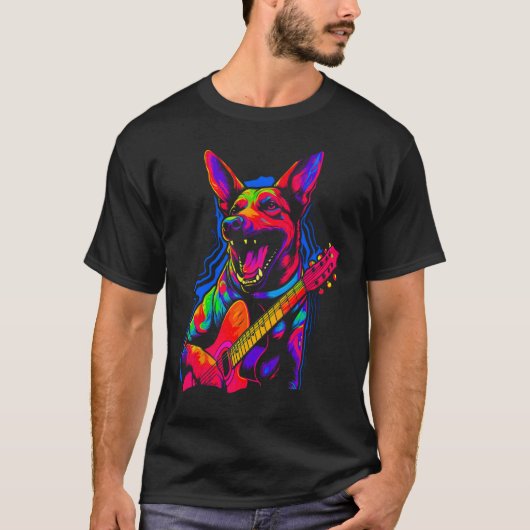 Belgian Malinois Dog Music Tシャツ (正面)