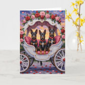 Belgian Malinois Dog Valentine's Day カード (黄色い花)