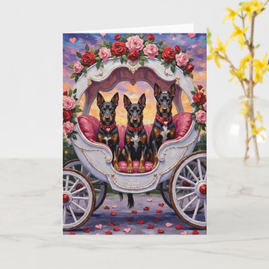 Belgian Malinois Dog Valentine's Day カード (黄色い花)