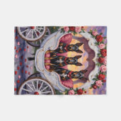 Belgian Malinois Dog Valentine's Day フリースブランケット (正面(横))