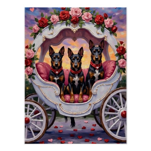 Belgian Malinois Dog Valentine's Day ポスター (正面)