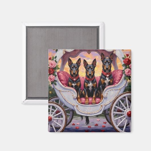 Belgian Malinois Dog Valentine's Day マグネット (正面/裏面)