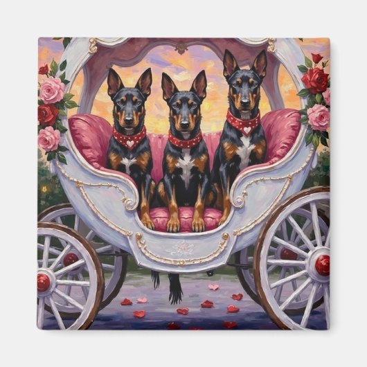 Belgian Malinois Dog Valentine's Day マグネット (正面)