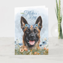 Belgian Malinois Dog Wildflower Mother's Day