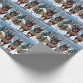 Belgian Malinois Dogs Christmas Snow Holiday  ラッピングペーパー (角)