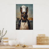 Belgian Malinois In Chefs Hat Poster, Pet Poster ポスター (キッチン)