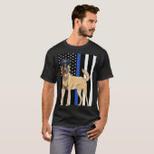 Belgian Malinois K9 Police Officer USA Flag Tシャツ (正面フル)