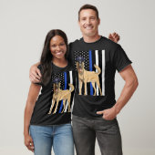 Belgian Malinois K9 Police Officer USA Flag Tシャツ (ユニセックス)
