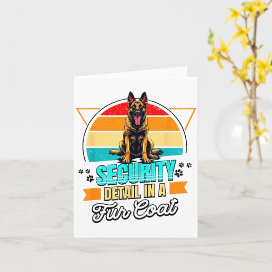 Belgian Malinois Lover Funny Belgian Malinois Retr カード (黄色い花)
