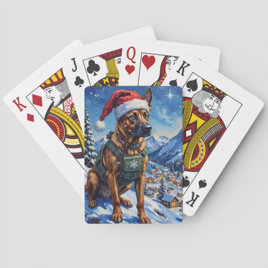 Belgian Malinois Mountain Patrol Christmas トランプ (裏面)