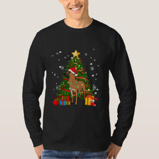 Belgian Malinois Santa Christmas Tree Light Tシャツ