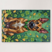 Belgian Malinois St Patrick’s Day Lucky Dog ジグソーパズル (横)