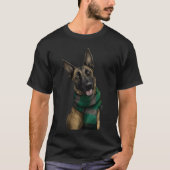 Belgian Malinois Wearing a Scarf Tシャツ (正面)