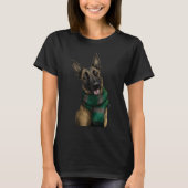 Belgian Malinois Wearing a Scarf Tシャツ (正面)