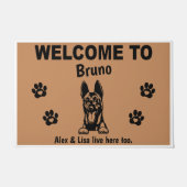 Belgian Malinois Welcome Personalized Custom ドアマット (正面)
