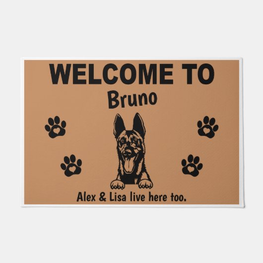 Belgian Malinois Welcome Personalized Custom ドアマット (正面)
