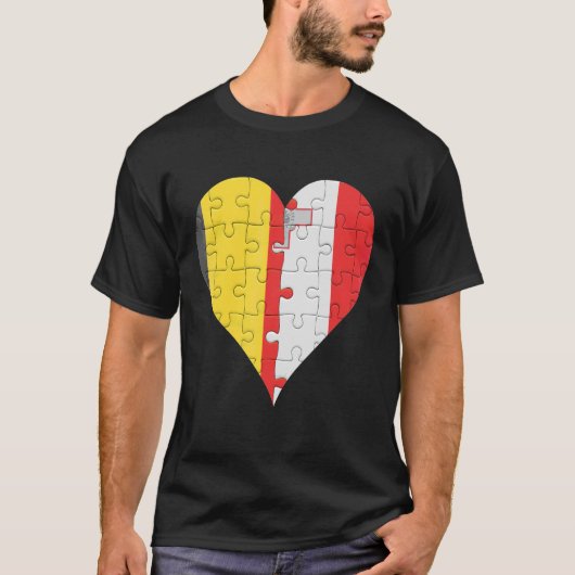 Belgian Maltese Flag Heart Tシャツ (正面)