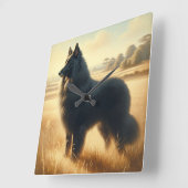 Belgian Sheepdog スクエア壁時計 (傾斜)