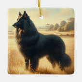 Belgian Sheepdog セラミックオーナメント (正面)