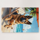 Belgian Shepherd Beach Relax Scene ジグソーパズル (横)